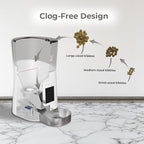 Smart HD Cat Feeder, 2 Way Audio + Voice Recording, Automatic Feeder for Dog with 1080p Night Vision Camera, WiFi App Controlled, Battery Backup, Anti Jam 6L Upto 15 Daily Meals, White Stainless