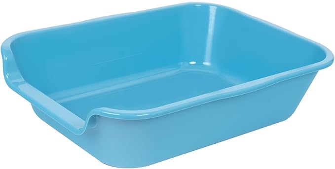 1 Pack Extra Large Dog Litter Box Pan Tray (ABS Material), Low Entry Jumbo Senior Litter Boxes for Multiple Kitten Big Cats, Pet Safe Indoor Dog Potty (Light Blue, 20" L x 15" W)