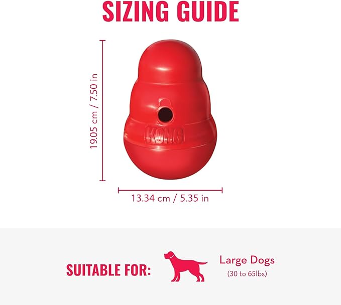 KONG Wobbler - Interactive Dog Toy for Treat Dispensing - Dog Slow Feeder for Healthy Eating - for Medium/Large Dogs