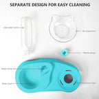MILIFUN Double Dog Cat Bowls - Pets Water and Food Bowl Set, 15°Tilted Water and Food Bowl Set with Automatic Waterer Bottle for Small or Medium Size Dogs Cats
