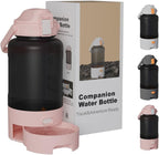 50oz Leakproof Dog Water Bottle for Hiking & Camping with Pet Sharing Technology - Dual Hydration Zones, Portable Dog Water Bottle, Travel Accessories for Humans and Pets, BPA Free, Pink