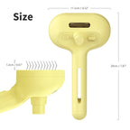 3 In 1 Steamy Brush with Release Button and Tank, Anti-Static Pet Brush for Long and Short Hair Pets to Remove Tangles and Loose Fur (Yellow)