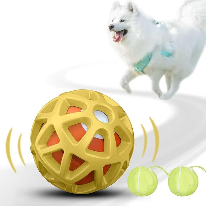 seagi Interactive Dog Toys – Durable Automatic Bouncing & Vibrating Interactive Dog Ball for Smart Play, Motion-Activated Moving Dog Toy for Small/Medium/Large Dogs,USB Rechargeable (Yellow)