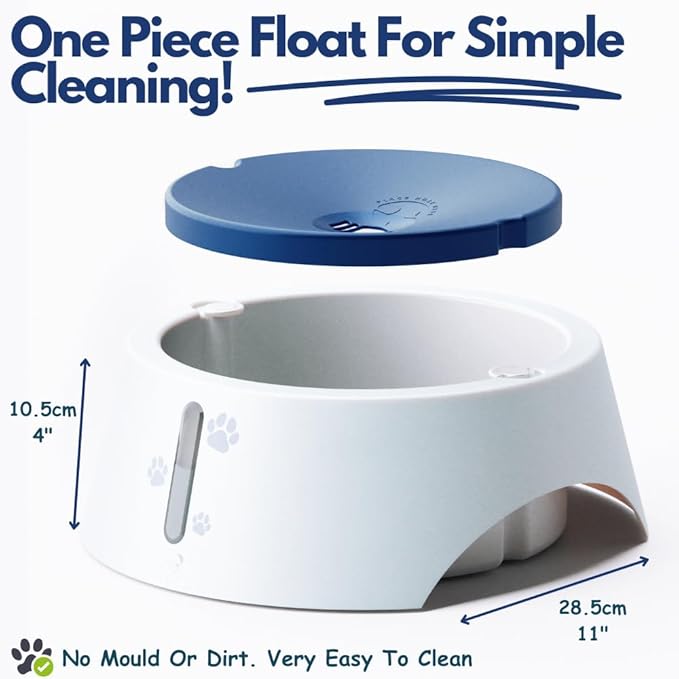 BARKING&MAD no Spill Water Bowl for Dogs 73.9oz (2.1L) - Anti-gulping, Slow Water Feed Dispenser for Large and Medium-Sized Breeds for Slow Drinking and Messy gulping Sloppy Drinkers