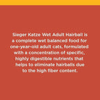 Sieger Katze Grain-Free Wet Cat Food (Pack of 12) High-Protein Hairball Food for Cats – Premium Pate for Urinary Health & Digestion