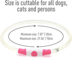 Colaseeme LED Dog Collar, Light Up Dog Collar 1 Count USB Rechargeable TPU Glow Safety Dog Necklace Light, Dog Lights for Small Medium Large Dogs, Please Do Not Use Fast Charging (Pink)