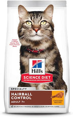 Hill's Science Diet Hairball Control, Senior Adult 7+, Hairball Control Support, Dry Cat Food, Chicken Recipe, 3.5 lb Bag