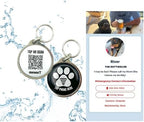 Waterproof NFC & QR Code Smart Pet ID Tag, Free Modifiable Digital Profile, No Subscriptions, No Apps Needed, Compatible with Smartphones. (White)