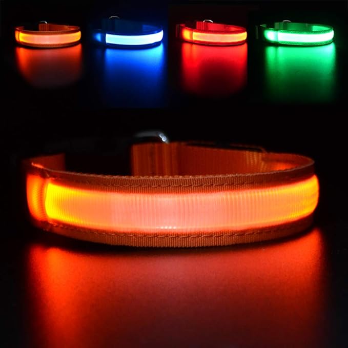 MASBRILL LED Dog Collar - Rechargeable, Waterproof, Glow Collar for Small to Large Dogs