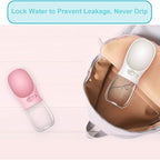 550 ml / 18.6 oz Portable Dog Water Bottle, Water Bottle with Drinking Feeder for Dogs, Water Dispenser for Dogs in Walking, Hiking & Traveling (Pink)