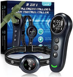 2-in-1 Dog Shock Collar & Dog Bark Collar - Rechargeable Dog Training Collar with Remote Control for 5-150 lbs, Dog Collars 5 Sensitivity Levels, IP67 Waterproof for Large Medium Small Dogs