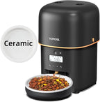 Automatic Cat Feeder - 2L Cat Food Dispenser, Timed Auto Pet Feeder with 180-day Battery Life, 1-6 Meals Per Day, 1-16 Portion, Ceramic Bowl, Desiccant Bag Keeps Dry Food Fresh, Also for Small Dogs