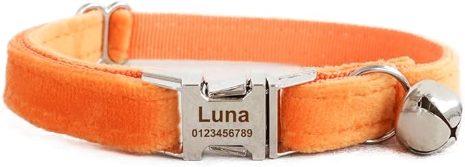 Cat Collar Personalized with Name Phone Number Engraved,Customized with Bell for Small Dogs Puppy Kitten