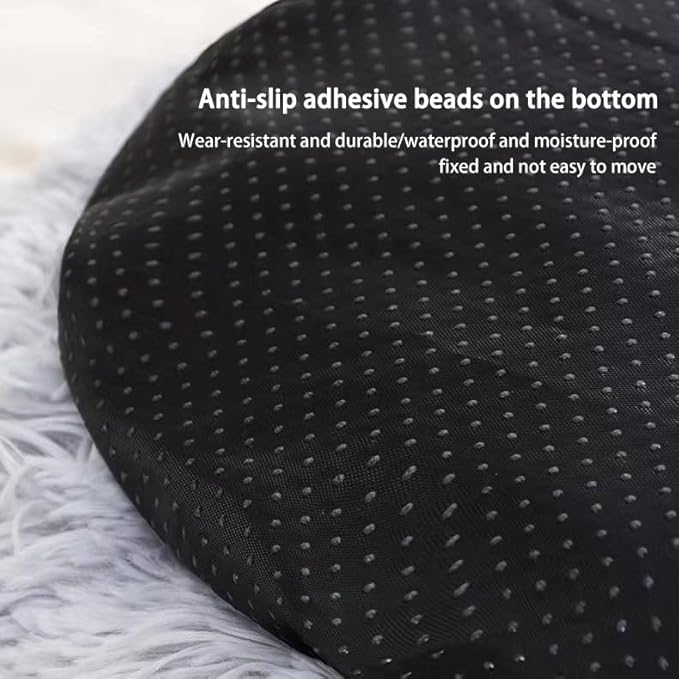 Cat Beds for Indoor Cats, Dog Bed, Cat Bed, Machine Washable, Fluffy Round Pet Bed Non-Slip, Autumn and Winter Warmth, Cuddler Cushion Self Warming (Plaid Dark Blue, 20 inch)