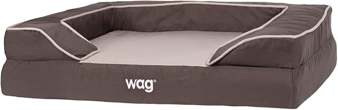 Sealy Lux Pet Dog Bed | Quad Layer Technology with Memory Foam, Orthopedic Foam, and Cooling Energy Gel. Machine Washable Cover. Small, Modern Gray