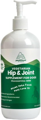 Plant-Based Liquid Glucosamine for Dogs, 1600mg Joint Support with Chondroitin, MSM & Omega 3-6-9, Shellfish-Free Dog Arthritis Supplement for Mobility & Flexibility, Made in USA, 16 oz