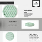 Small Big Dog's Enrichment Bowl and Lick Mat- Top Slow Feeder, Bottom Lick Mat, Soft on Nose Design Breeds, Focus on Dogs w/Short Snouts Like Frenchies, Silicone, Dishwasher Safe