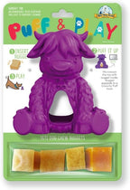 Yeti Dog Chew Puff and Play Interactive Dog Toys, Nuggets Dog Treat Dispenser Teething, Behavior Training for Light to Moderate Chewers, (Purple - Yak)