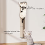 40" Wall Mounted Cat Scratcher, Sisal Scratching Post
