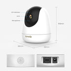 Tenda 2.5K Security Camera Indoor,4 MP Pet/Baby Cameras for Home Security, 2-Way Audio, Human/Pet/Baby Crying Detection, Night Vision, Plug-in WiFi Camera for Inside House (CP7)