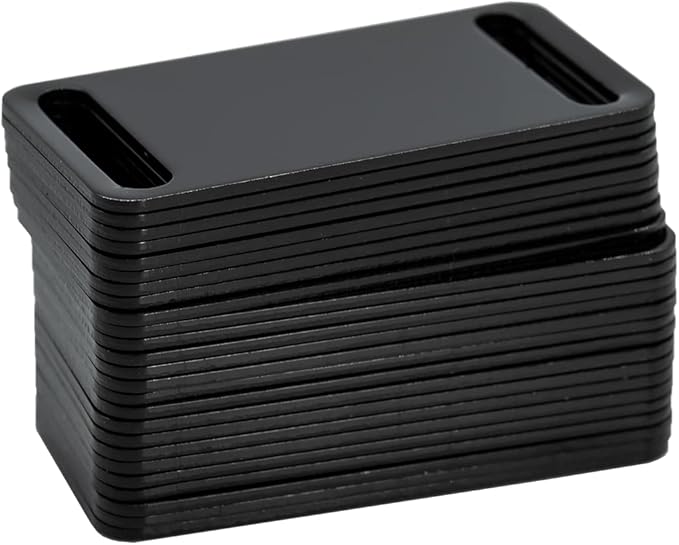 StayMax Aluminum Engraving Blanks Tags Stamping Blanks Tags Blank Dog Tag Pet ID Tag 25 Pieces (Black)