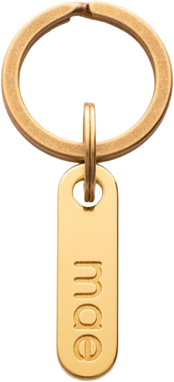 Solid Brass PET TAG - Modern, Minimal Pet IDs. Durable, Lifetime Tags with deep Cut Text. Includes Space for Two Phone Numbers. (Short)