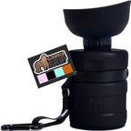 GORILLA GRIP Dog Water Bottle, Portable Water Bowl Dispenser for Dogs, 20 oz Leak Proof Pet Travel Squeeze Bottles, Food Grade Silicone, to Go Puppy Essentials, Hiking Camping Trip Accessories, Black