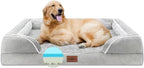 Comfort Expression Memory Foam Dog Beds Large Sized, Orthopedic Dogs Beds Washable, XL Dog Beds with Removable Cover, Waterproof Pet Sofa Couch with Bolster(X-Large,Light Grey)
