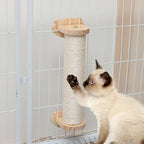 haozaikeji Cat Scratching Post for Crate Cage, Cage Mount Cat Scratcher Cage Scratcher Pole Natural Sisal Cat Scratching Post with Self Groomer and Massager for Indoor Cats Kitten