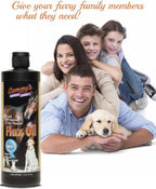 Sammy’s™ Shiny Coat Flaxseed Oil - 100% Pure, Natural Flax Oil, Cold-Pressed, Excellent Source of Omega-3 for Your Furry Friend, for Healthier Skin and Coat of Your Dogs, Cats, Other Pets - 32 Oz