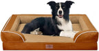 Comfort Expression Large Dog Beds Orthopedic Foam, Waterproof Dog Beds for Large Sized Dogs, Comfy Washable Pet Bed Sofa with Removable Cover & Non-Slip Bottom(Caramel)