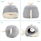 Lcybem Cat Beds for Indoor Cats - Cat Bed Cave with Removable Washable Cushioned Pillow, Calming Cozy Soft Cat Cave, Cute Friendly Dolphin Cat Houses for Indoor Cats No Deformation Pet Bed, L