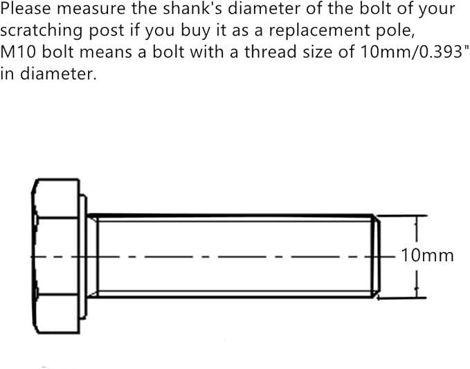 SHENGOCASE 4-Pack Cat Tree Replacement Post 13.8" L, 3.15" Ø Pole with M10 Bolt, Cat Tower Relacement Post, DIY Cat Scratching Post Replacement Part Pole…