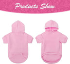 KOOLTAIL Basic Dog Hoodie - Soft and Warm Dog Hoodie Sweater with Leash Hole and Pocket, Dog Winter Coat, Cold Weather Clothes Sweatshirt for Small Medium Large Dogs Puppy Cat Boys Girls Pink L