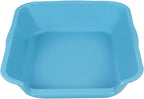 2 Pack Extra Large Dog Litter Box Pan Tray (ABS Material), Low Entry Jumbo Senior Litter Boxes for Multiple Kitten Big Cats, Pet Safe Indoor Dog Potty (Light Blue, 20" L x 15" W)