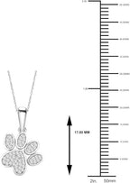 Diamond2Deal 10K Solid Gold Diamond Dog Paw Print Pendant Rope Chain Necklace 18inch (1/8Ct/ I2,H-I)