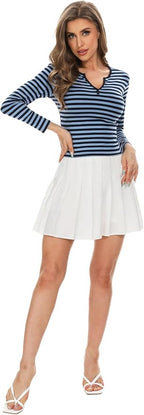 Xineicy Women's Y2K Long Sleeve Henley Tops Casual T-Shirts for Women Slim Fit Vintage Graphic Crop Tops