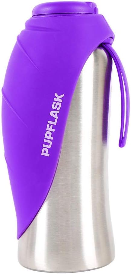PupFlask Large Dog Water Bottle | 27 or 40 OZ Stainless Steel | Convenient Dog Drink Dispenser | Puppy Travel Water Bowl | Portable Pet Hydration Bottle | Leak Proof | Perfect Size For All Breeds