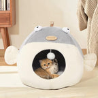 Vanansa Cat Bed for Indoor Cats, Soft Premium Pet Bed, Available in All Seasons,No Deformation, Anti-Slip Bottom, Great Medium Cat Houses for Indoor Cats, Roomy Cat Tent for Indoor Cats(L, 18" x 15")