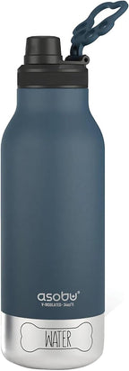 Asobu Dog Barky Bottle – Insulated Stainless Steel Water Bottle with 2 Removable Dog Bowls for Food, Treats & Water – Pet-Friendly Travel Bottle for Hiking, Road Trips & Outdoor Adventures