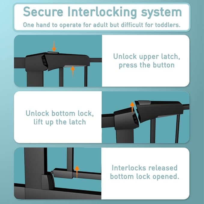 38.5" Extra Tall Dog Gate 79.13"-81.89" Wide - Long Large Pressure Mounted Baby Gates with Door for The House Stairs Doorway - Walk Through Toddler Puppy Pet Safety Fence Gate Black