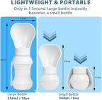 BMN Portable Dog Water Bottle, Collapsible Pet Water Bottle,Large Capacity for Big Dogs， Leak-Proof Travel Dispenser, Foldable Bowl for Hiking Walking Outdoors，19oz