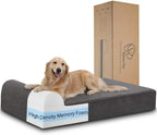 Orthopedic Dog Beds for Large Dogs, 7" Memory Foam Dog Beds with Waterproof Liner, Chew Proof Microsuede Cover, Removable and Washable, Nonskid Bottom, 60"x48" XXL Grey