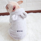 Easter Dog & Cat Outfit - Bunny Ears Hoodies, Fleece Puppy Clothes, Warm Dog Sweatshirt & Cat Costume (Large, Grey)