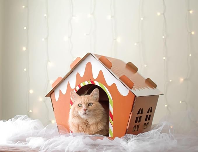 Midlee Gingerbread Christmas Cat Scratcher House