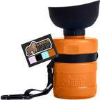 GORILLA GRIP Dog Water Bottle, Portable Water Bowl Dispenser for Dogs, 12 oz Leak Proof Pet Travel Squeeze Bottles, Food Grade Silicone, To Go Puppy Essentials, Hiking Camping Trip Accessories, Orange