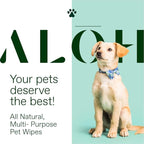 ALŌH Hypoallergenic | All-Natural | Multi-Purpose Pet Wipes. Lavender + Wild Mint 3 Pack of 50ct Wipes (150 Wipes)