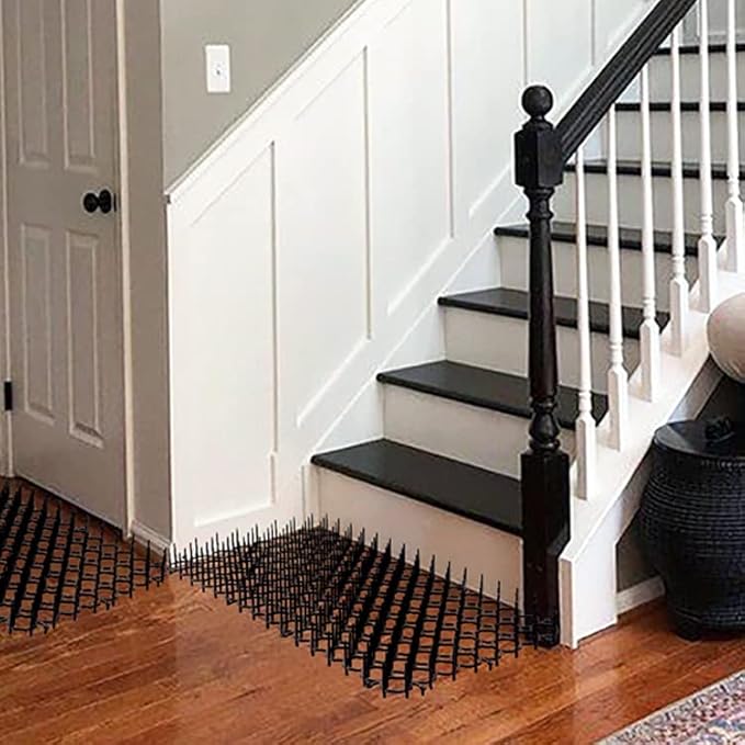 16 X 13 Inch Scat Mat for Cats, 10 Pack Cat Scat Mat with Spikes - Indoor/Outdoor Pet Deterrent Solution for Plants, Furniture, and More - Keep Cats and Dogs Away