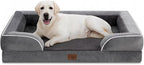 Comfort Expression Dog Beds for Extra Large Dogs, Waterproof Orthopedic Dog Bed Jumbo Breed, PV Washable Dogs Sofa with Removable Cover & Non-Slip Bottom(Dark Grey)
