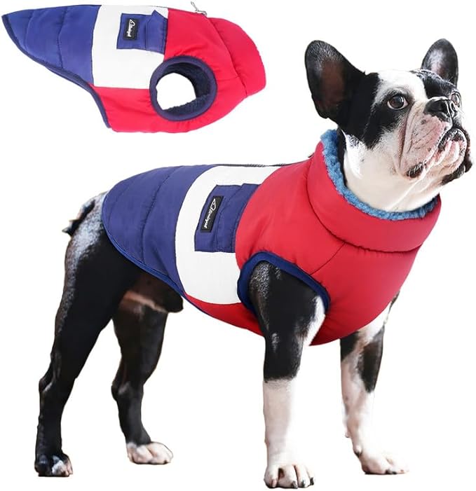 Dog Coat Reversible Winter Jacket for Small Dog Puppy Cozy Fleece Lining Size XL